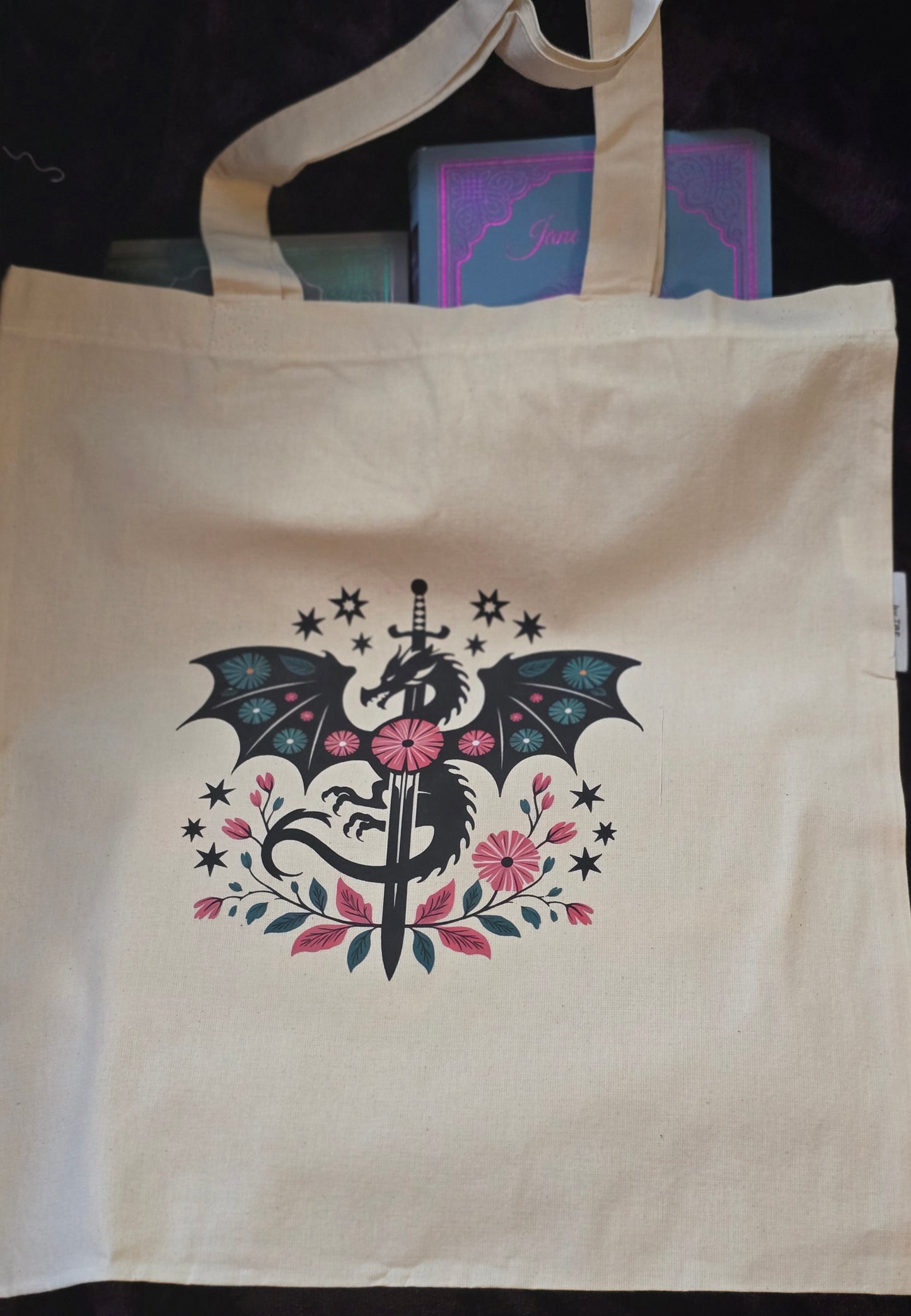 Dragon and Sword Canvas Tote Bag