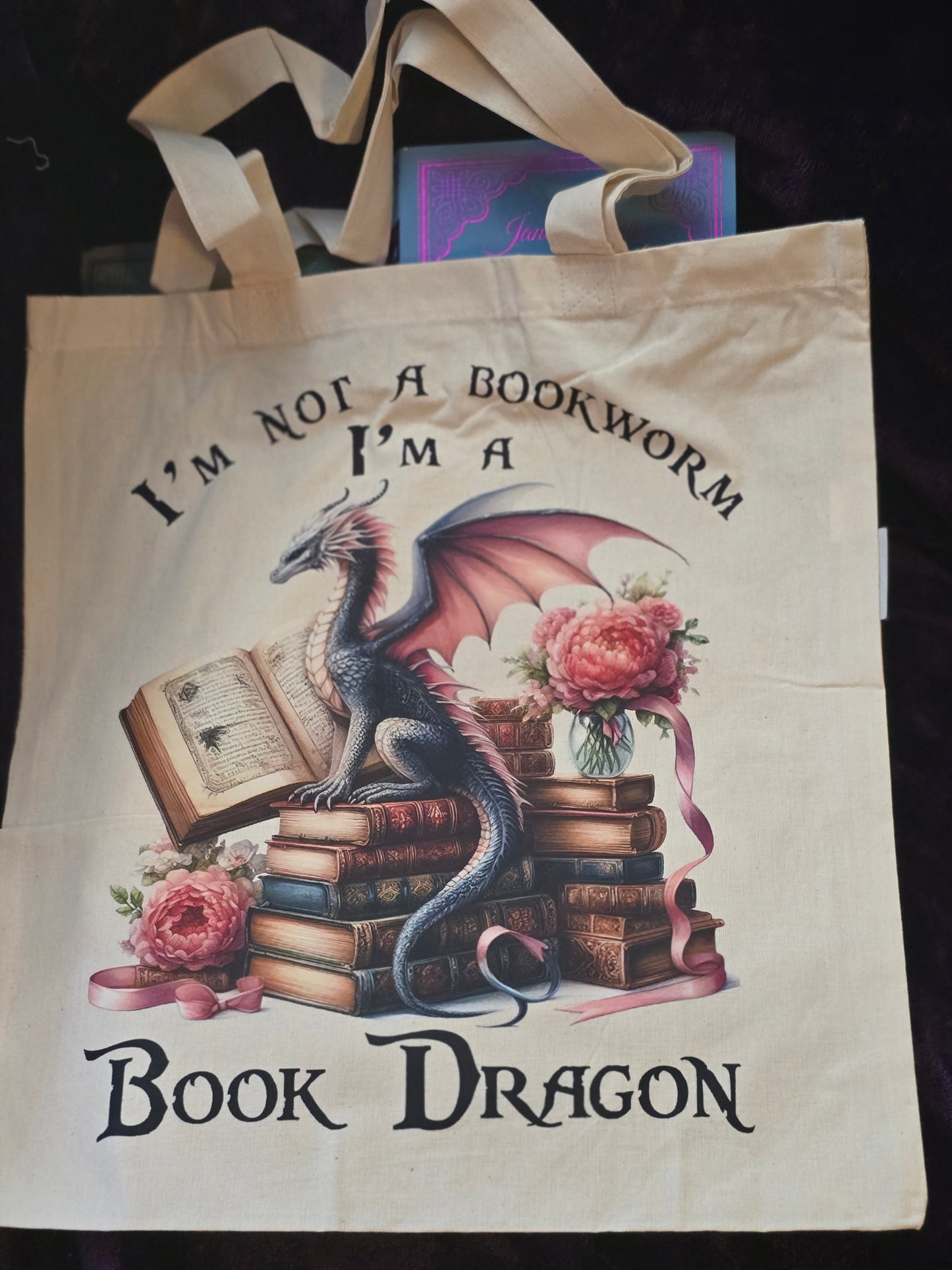 I'm a Book Dragon Canvas Tote Bag