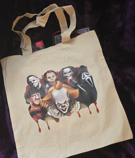 Horror Movie Group Canvas Tote Bag