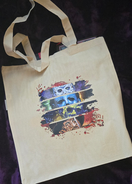 Horror Movie Eyes Canvas Tote Bag