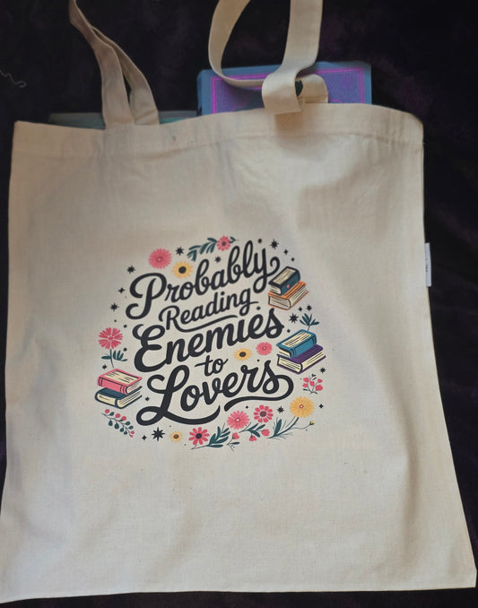 Reading Enemies to Lovers Canvas Tote Bags