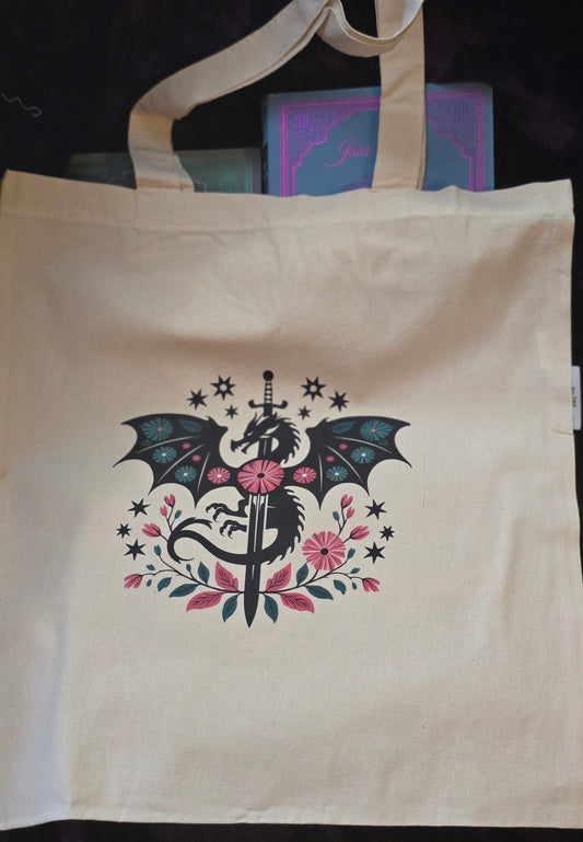 Dragon and Sword Canvas Tote Bag