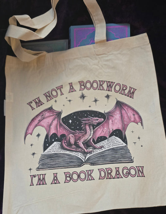 I'm a Book Dragon Canvas Tote Bag