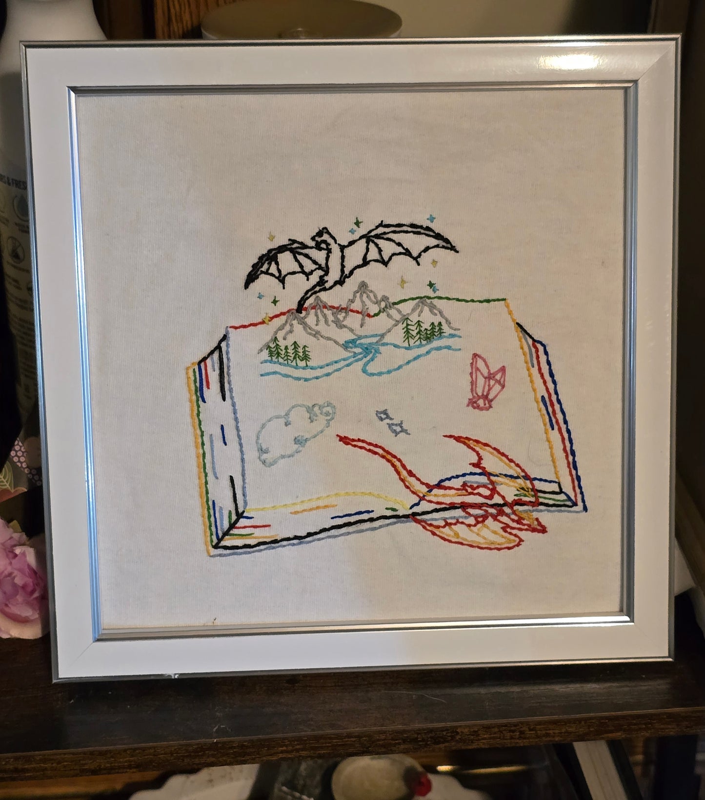Flat Story Book Embroidery with Dragons