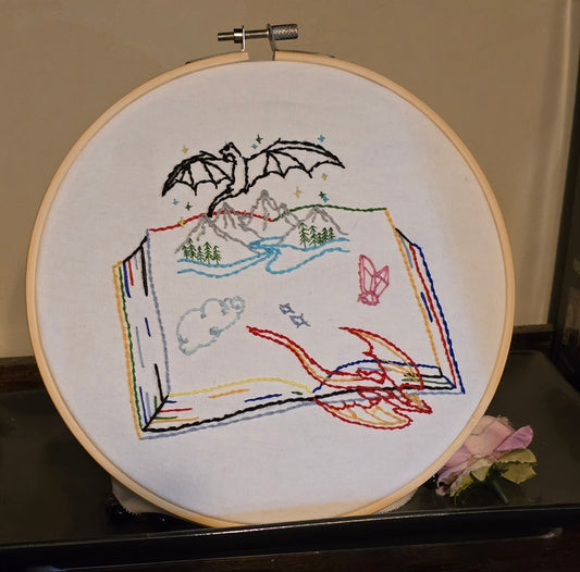 Flat Story Book Embroidery with Dragons